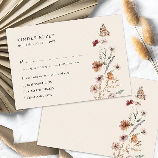 Rustikale Boho RSVP-Karte RSVP Karte
