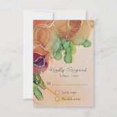 Rustikale Boho Rust-Rose Hochzeit RSVP Karte (Vorderseite)
