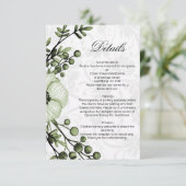 Rustikale Boho Sage Grüne Details Begleitkarte (Stehend Vorderseite)