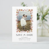 Rustikale Boho Save the Date-Karte Date (Stehend Vorderseite)