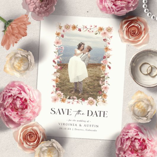 Rustikale Boho Save the Date-Karte Date