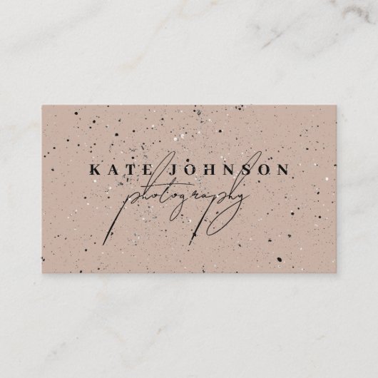 Rustikale Boho Signature Script QR Code Social Med Visitenkarte (Vorderseite)