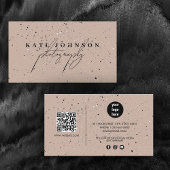 Rustikale Boho Signature Script QR Code Social Med Visitenkarte