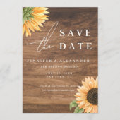 Rustikale Boho Sonnenblume Save-the-Date Hochzeits Einladung (Vorderseite)