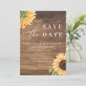 Rustikale Boho Sonnenblume Save-the-Date Hochzeits Einladung (Stehend Vorderseite)