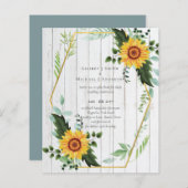 Rustikale BOHO Sonnenblumen Grüne Hochzeit (Vorne/Hinten)