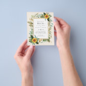 Rustikale BOHO Sonnenblumen Grüne Hochzeit Flyer (Gruppe)