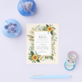 Rustikale BOHO Sonnenblumen Grüne Hochzeit Flyer (Einzeln)