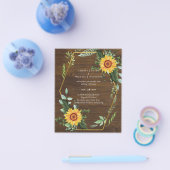 Rustikale BOHO Sonnenblumen Grüne Hochzeit Flyer (Einzeln)