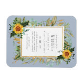 Rustikale BOHO Sonnenblumen Grüne Hochzeit Magnet (Horizontal)