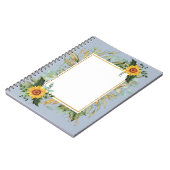 Rustikale BOHO Sonnenblumen Grüne Hochzeit Notizblock (Linke Seite)