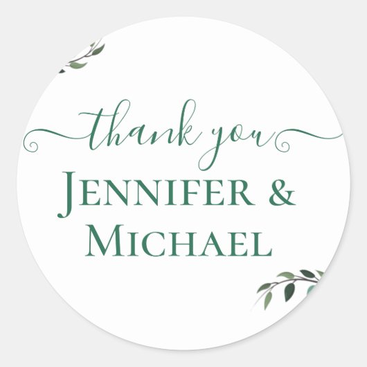 Rustikale BOHO Sonnenblumen Grüne Hochzeit Runder Aufkleber (Vorderseite)