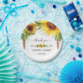 Rustikale Boho Sonnenblumen Hochzeitsfeier Favorit Pappteller (Party)