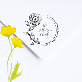 Rustikale Boho Sonnenblumen Rücksendeadresse Gummistempel