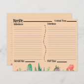 Rustikale Boho Southwest Catcus Rezeptionskarten (Vorne/Hinten)