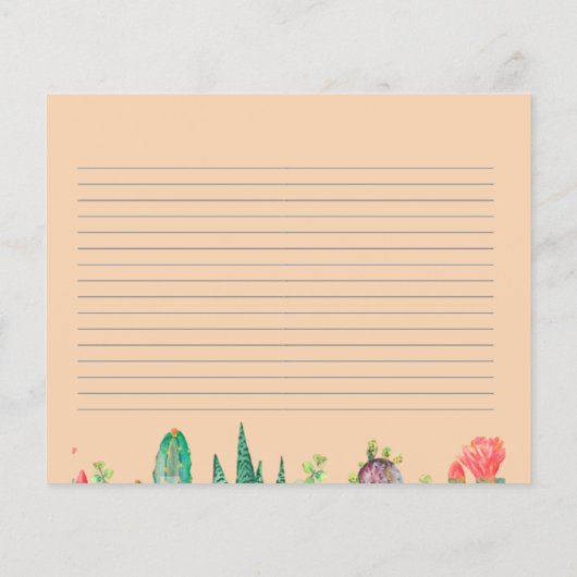 Rustikale Boho Southwest Catcus Rezeptionskarten (Rückseite)