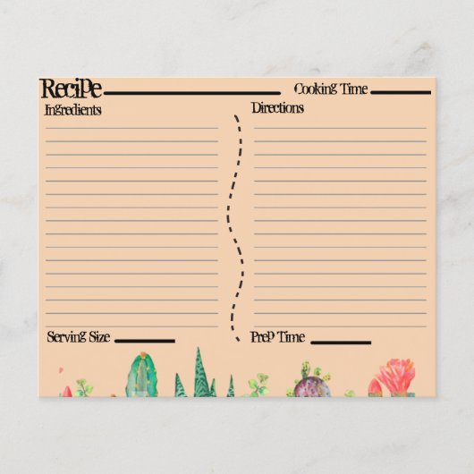 Rustikale Boho Southwest Catcus Rezeptionskarten (Vorderseite)