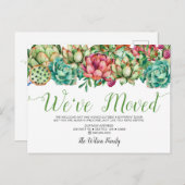 Rustikale Boho sukkulente Kaktus, die wir bewegt h Ankündigungspostkarte (Vorne/Hinten)