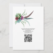 Rustikale Boho-Sukkulenten QR-Code-RSVP-Hochzeit Einladung (Rückseite)