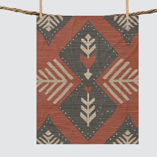 Rustikale Boho-Terrakotta-Drucke Fleecedecke