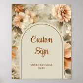 Rustikale Boho-Terrakotta-Elfenbein-Blumenmuster-P Poster (Vorne)