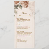 Rustikale Boho-Terrakotta-Floral-Hochzeitsmenü | Menükarte (Vorderseite)