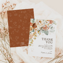 Rustikale Boho-Terrakotta-Floral-Neutrale Babypart Dankeskarte