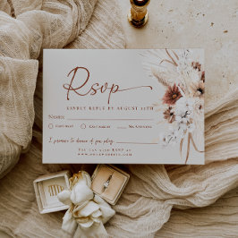Rustikale Boho-Terrakotta-Hochzeit RSVP-Antwortkar RSVP Karte