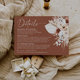 Rustikale Boho-Terrakotta-Hochzeitsdetails-Beilage Begleitkarte