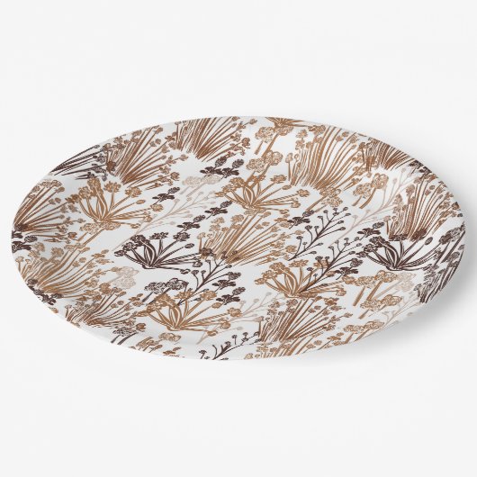 Rustikale Boho Thorn & Thistle Outdoorsy Pappteller (Schrägansicht)