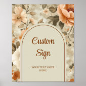 Rustikale Boho verbrannte Orange Elfenbein Salbei Poster (Vorne)