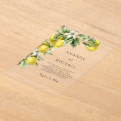 Rustikale Boho Wasserfarbe Zitronenfrüchte Zitrusf Acryleinladungen (Ablage )