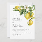 Rustikale Boho Wasserfarbe Zitronenfrüchte Zitrusf Einladung (Vorderseite)