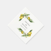 Rustikale Boho Wasserfarbe Zitronenfrüchte Zitrusf Serviette (Ecke)