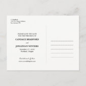 Rustikale Boho Wasserfarben Blume Foto Save the Da Ankündigungspostkarte (Rückseite)