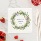 Rustikale Boho-Wasserfarben-Blumen Hochzeit mit in Serviette (Beispiel)