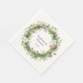 Rustikale Boho-Wasserfarben-Blumen Hochzeit mit in Serviette (Ecke)