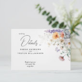 Rustikale Boho Wasserfarben-Wildblumen Begleitkarte (Stehend Vorderseite)