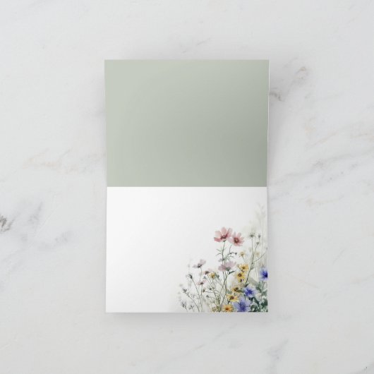 Rustikale Boho Wasserfarben-Wildblumen Dankeskarte (Innenseite)