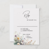 Rustikale Boho Wasserfarben-Wildblumen RSVP Karte (Vorderseite)