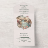 Rustikale Boho Wasserfarbenhochzeit All In One Einladung (Innen Boden)