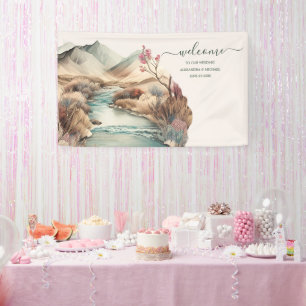 Rustikale Boho Wasserfarbenhochzeit Banner
