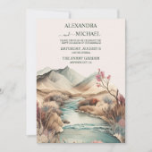 Rustikale Boho Wasserfarbenhochzeit Einladung (Vorderseite)