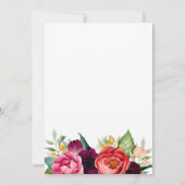 Rustikale Boho Watercolor Blumenhochzeit Einladung (Rückseite)