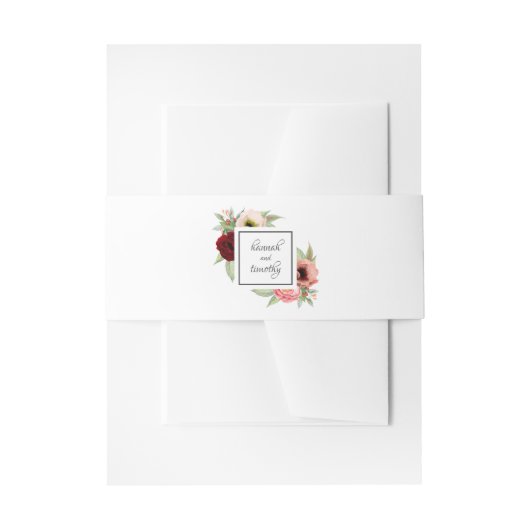 Rustikale Boho Watercolor Blumenhochzeit Einladungsbanderole (Vorderseite Beispiel)