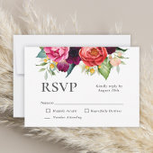 Rustikale Boho Watercolor Blumenhochzeit RSVP Karte