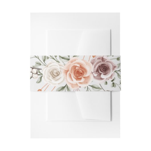Rustikale Boho Watercolor Floral Design Wedding Einladungsbanderole (Vorderseite Beispiel)
