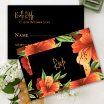 Rustikale Boho Watercolor Orange Blumenhochzeit