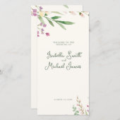Rustikale Boho Watercolor-Wildblumen Hochzeit (Vorne/Hinten)