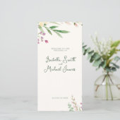 Rustikale Boho Watercolor-Wildblumen Hochzeit (Stehend Vorderseite)